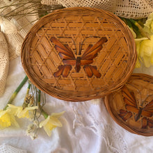 Load image into Gallery viewer, Vintage boho butterfly rattan small storage basket set