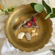 Load image into Gallery viewer, Vintage etched brass treasure bowl