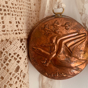 Antique copper mould decor piece (Peter Pan?)