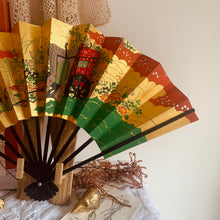 Load image into Gallery viewer, Vintage Japanese double sided paper fan