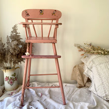 Load image into Gallery viewer, Vintage painted dolls high chair with transfers
