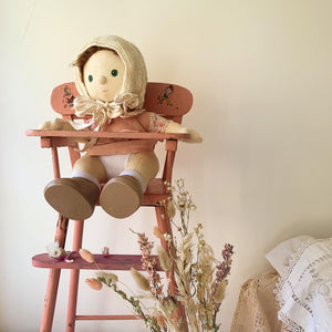 Vintage painted dolls high chair with transfers