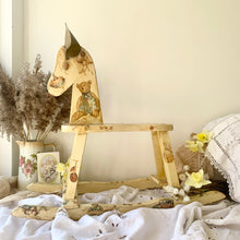 Load image into Gallery viewer, Vintage decoupage handmade rocking horse